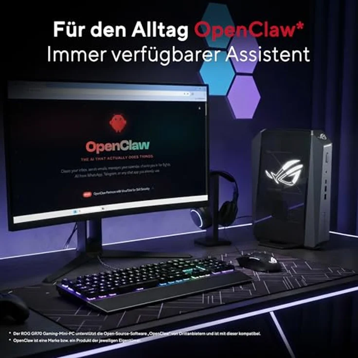 ASUS ROG GR70-N90043AN, Mini-PC mit AMD Ryzen 9 8940HX, 16 GB RAM, 1 TB SSD, GeForce RTX 5060, sternengrau, Windows 11 Home – Bild 8