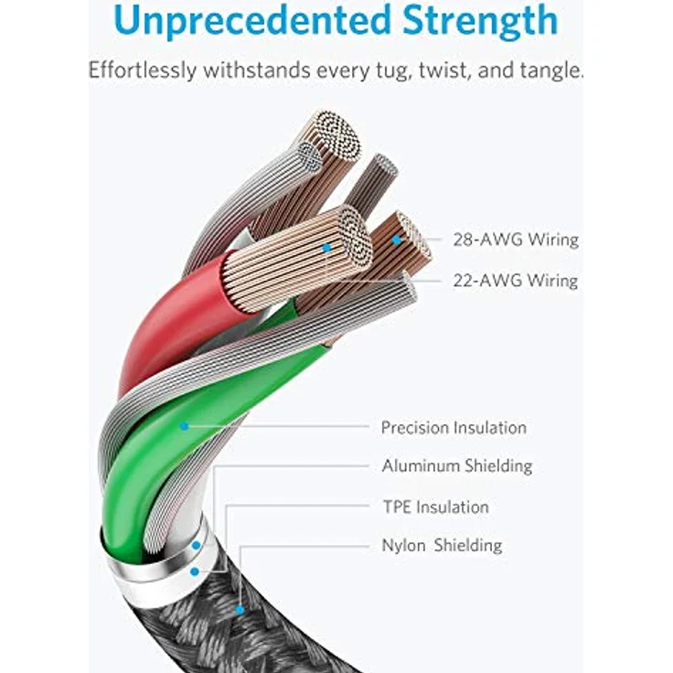 Anker 331 USB-A to Lightning Cable (Nylon), 1 m, schwarz (A8152012) – Bild 4