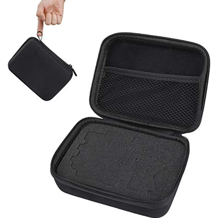 QIMEI-SHOP Tragetasche für Actionkameras, Hardcase mit Schaumstoffpolsterung, schwarz, kompatibel mit GoPro Hero 12 11 10 9 8 7 6 5 und Akaso, mittlere Größe – Bild 1