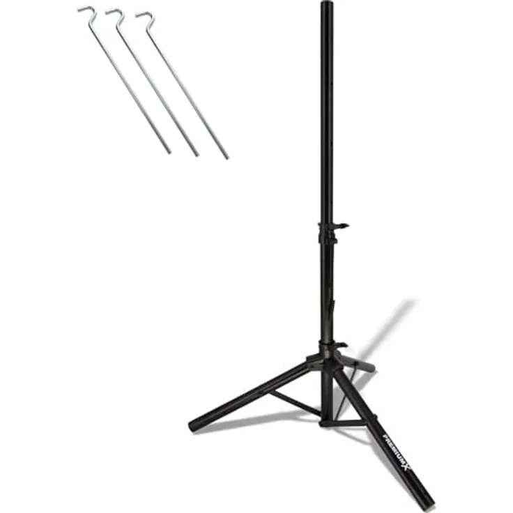 Premium X Camping SAT Stativ Aluminium 120cm Ø 35mm Schwarz - Windfestes Dreibein zur Antennenhalterung für Wohnwagen & Balkon, inkl. Heringen, leicht und platzsparend zusammenklappbar