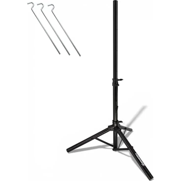 Premium X Camping SAT Stativ Aluminium 120cm Ø 35mm Schwarz - Windfestes Dreibein zur Antennenhalterung für Wohnwagen & Balkon, inkl. Heringen, leicht und platzsparend zusammenklappbar – Bild 1