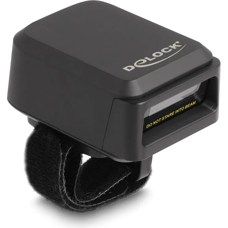 Delock Ringbarcode Scanner 1D und 2D mit 2,4 GHz oder Blueto (2D-Barcodes, 1D-Barcodes), Barcode-Scanner, Schwarz