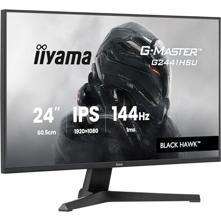 iiyama G-Master Black Hawk G2441HSU-B1, 23,8" Full-HD Gaming Monitor mit 144Hz, 1ms Reaktionszeit, FreeSync, schwarz – Bild 1