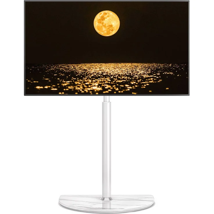 Rfiver TV-Bodenständer für 32-65 Zoll Fernseher, schwenkbar ± 25 Grad, höhenverstellbar, weiß, bis 40 kg, VESA-kompatibel