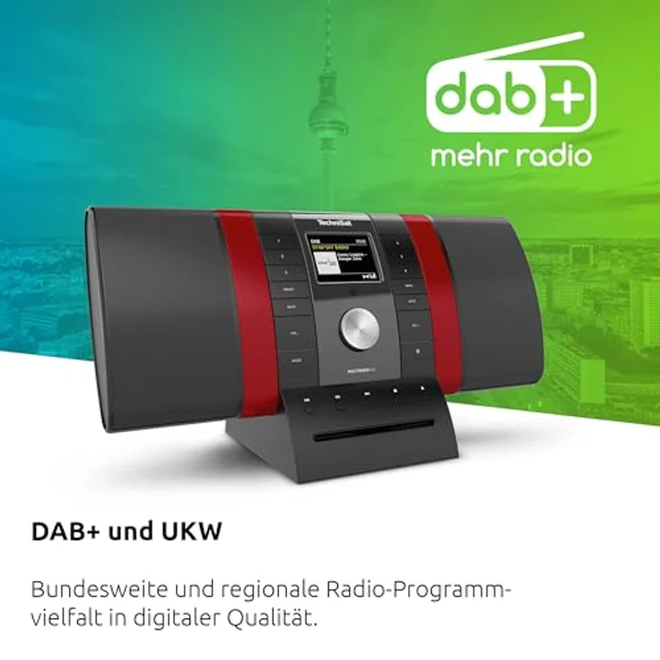 TechniSat Multyradio 4.0 SE (Internetradio, DAB+, UKW, WLAN, Bluetooth), Radio, Rot, Schwarz – Bild 2