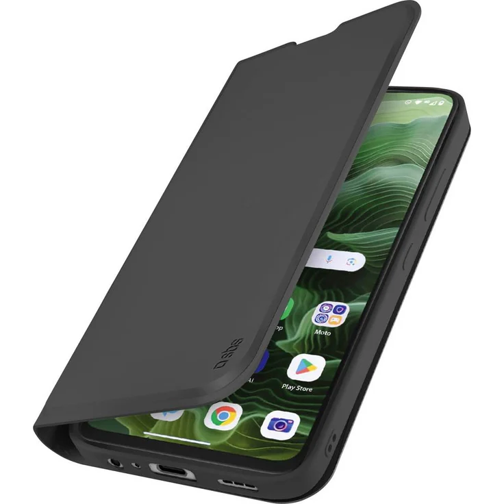 sbs mobile Flip Cover für Motorola Moto G35 5G, Schwarz, elegantes und funktionales Design aus hochwertigen Materialien