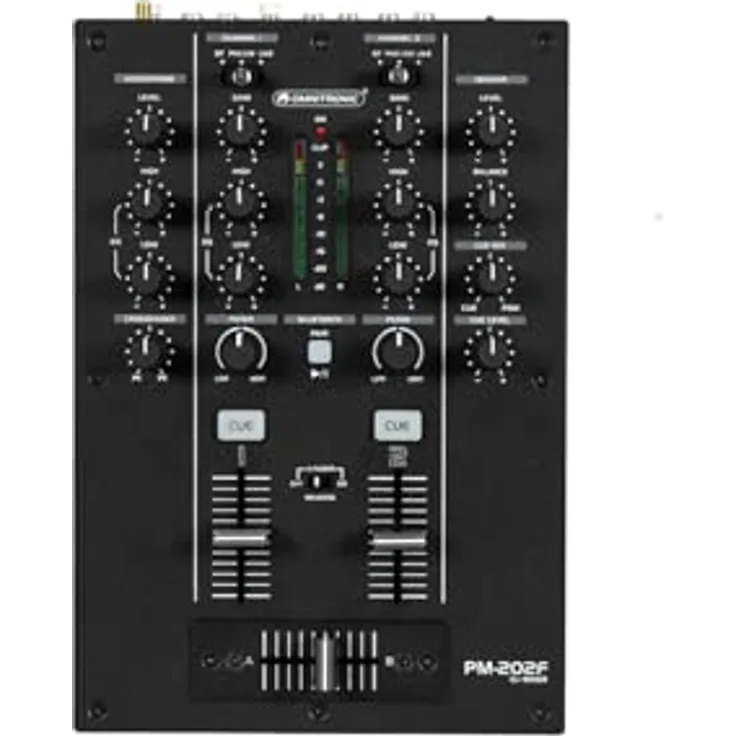 OMNITRONIC PM-202F 2-Kanal-DJ-Mixer mit Bluetooth-Konnektivität und Soundfilter, schwarz