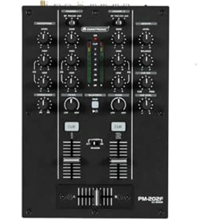 OMNITRONIC PM-202F 2-Kanal-DJ-Mixer mit Bluetooth-Konnektivität und Soundfilter, schwarz – Bild 1