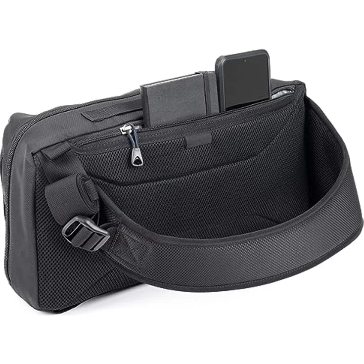 Think Tank PressPass Sling Bag für Kameras und Objektive, Schultertasche mit selbstschließenden YKK-RC-Sicherungsreißverschlüssen, schwarz – Bild 3