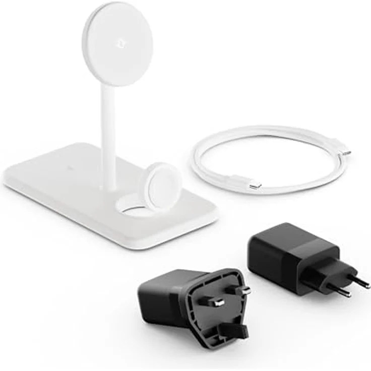 Twelve South HiRise 3 Deluxe, 3-in-1 Wireless Charger für MagSafe-Geräte, Qi2, weiß – Bild 8