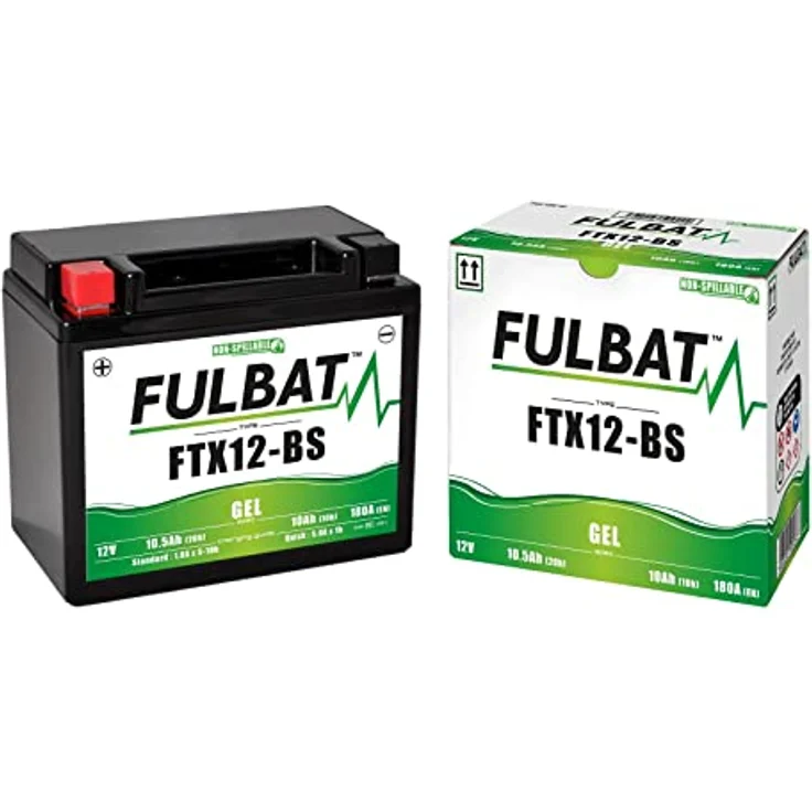 Fulbat FTX12-BS Gel, Fahrzeugbatterie 12 V, 10.50 Ah, 180 A, wartungsfrei, wasserdicht, kaltwettergeeignet – Bild 2