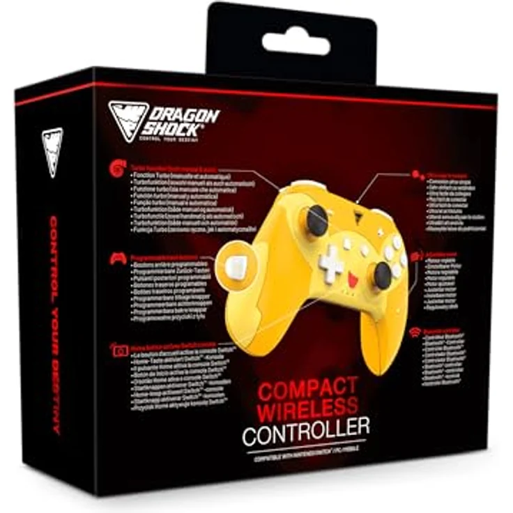 DragonShock Controller Poptop Wireless Pikachio Switch, Kabelloses Gaming-Controller mit programmierbaren Tasten und ergonomischer Gestaltung, Mehrfarbig – Bild 6
