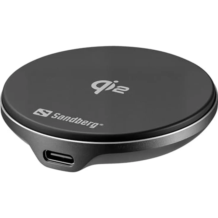 Sandberg Wireless Charger Magnet Qi2, 15W Qi2 Fast Wireless Charger, kompakt und leistungsstark