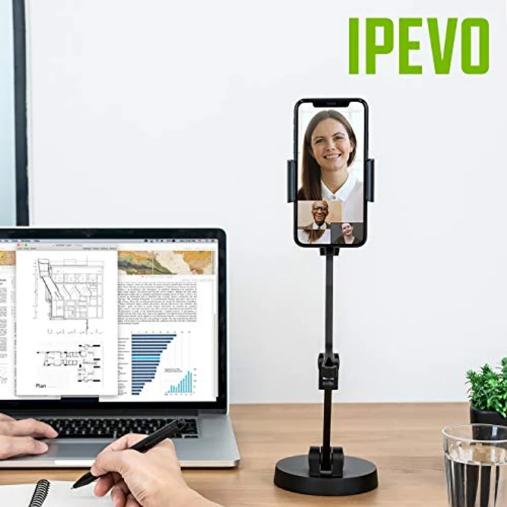 Ipevo Uplift Multi-Winkel Arm für Smartphones, Multi-Gelenk-Handyhalter für visuelle Kommunikation und Präsentationen, kleine Stellfläche für Fernarbeiten und Entfernungslernen. 5-901-2-01-00 – Bild 4