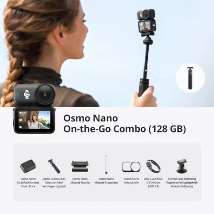 DJI Osmo Nano Camera, 4K Action-Cam mit 128 GB Speicher, Ultraweitwinkel und wasserdichtem Design – Bild 2