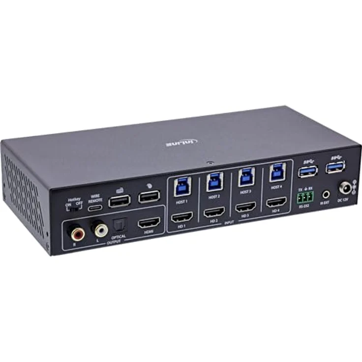 InLine KVM Switch 4-fach, HDMI, 4K@60Hz, Multiviewer mit USB Hub, schwarz – Bild 2
