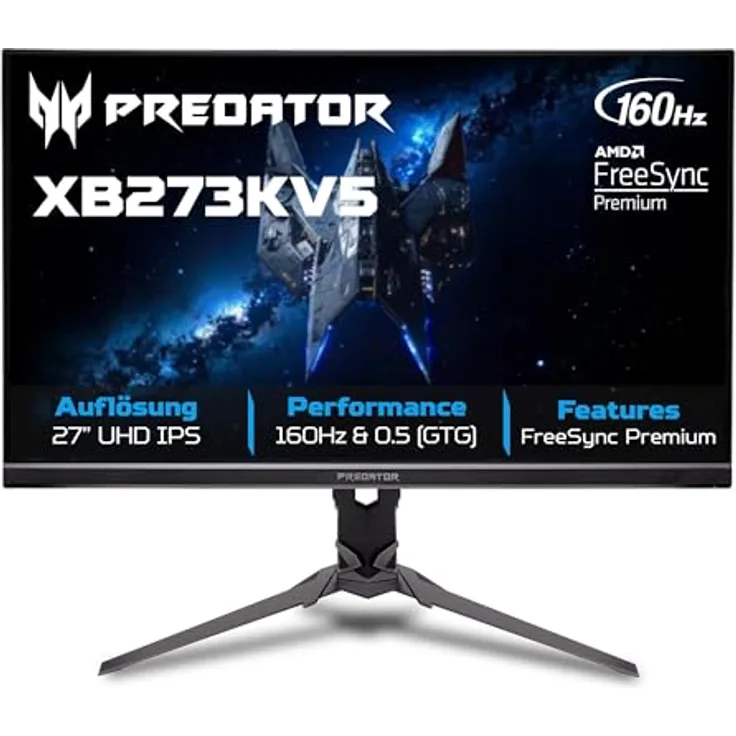 Acer Predator XB3 (XB273KV5bmiiprx) 27" 4K Gaming Monitor 68,6 cm (27"), IPS, 160Hz (320Hz DFR), HDR400, 90% DCI-P3, 2x HDMI, 1x DP, Audio Out
