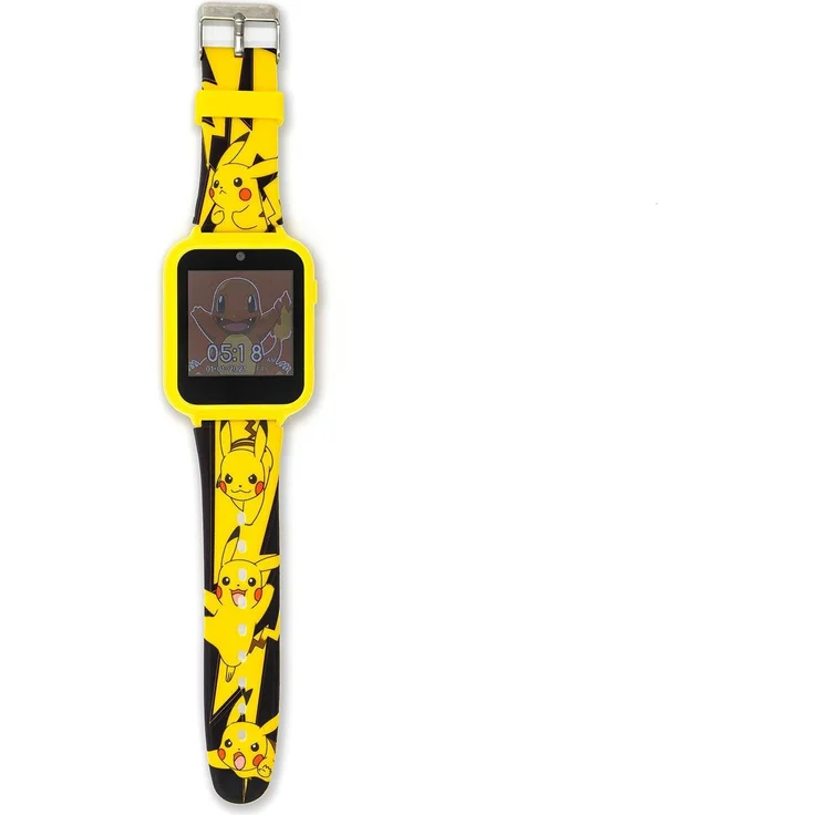 Accutime Smart Watch Pokemon Yellow, digitale Smartwatch mit integrierter Kamera, Pedometer und anpassbaren Hintergrundoptionen, gelb