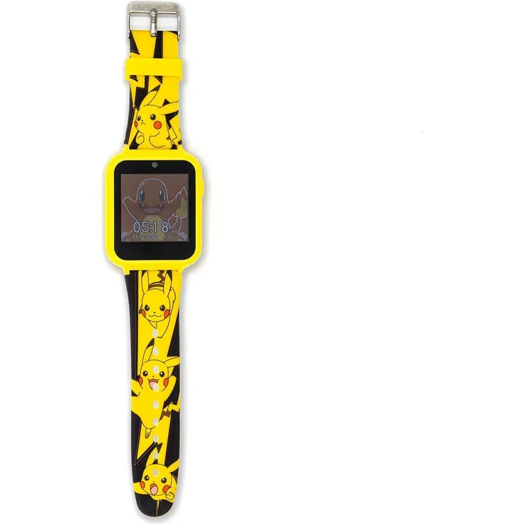 Accutime Smart Watch Pokemon Yellow, digitale Smartwatch mit integrierter Kamera, Pedometer und anpassbaren Hintergrundoptionen, gelb