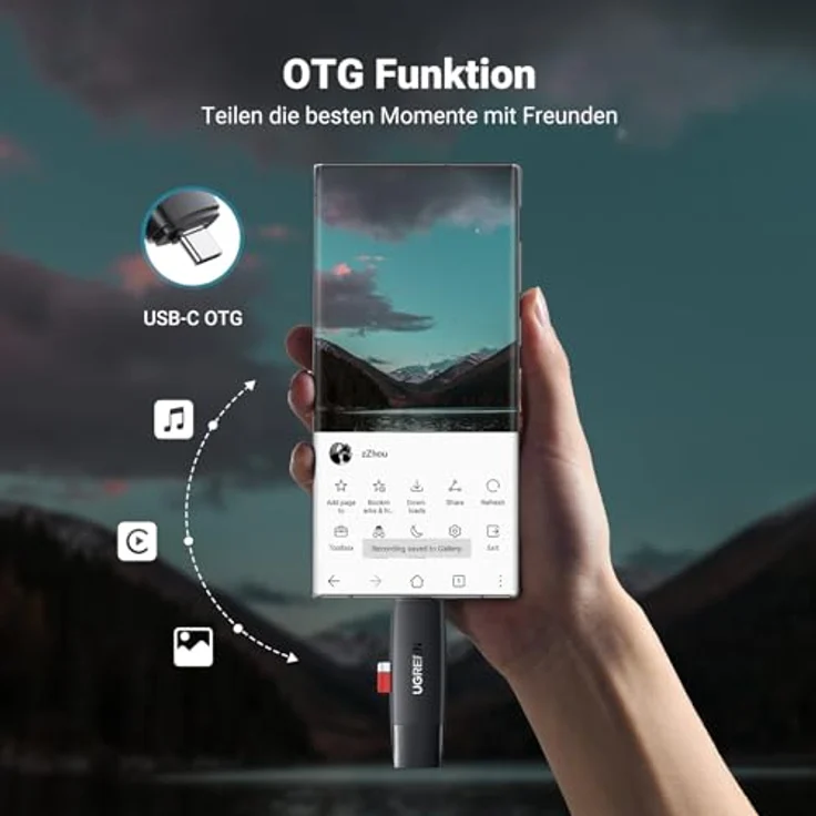 UGREEN USB A&C 100 MB/S SD Kartenleser USB C Card Reader Kartenlesegerät USB 3.0 Kartenleser Micro SD für iPhone 15 Serien, Galaxy S23/ S23+/ S23 Ultra,iPad Pro/iPad Air,MacBook Pro/Air usw – Bild 5