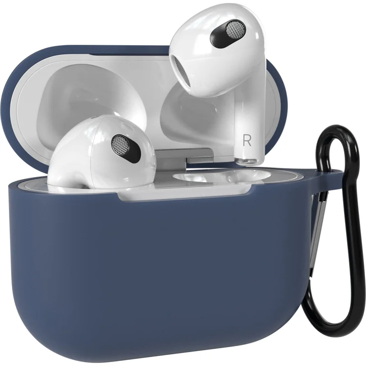 EAZY CASE Kopfhörer-Schutzhülle Silikon Hülle kompatibel mit Apple AirPods 3, Qi-Charging möglich Stoßfest Fullcover Hülle Box (Schwarz) – Bild 1