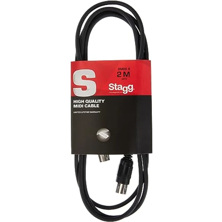 Stagg SMD2 E MIDI-Kabel (2m, DIN-Stecker-auf-DIN-Stecker) – Bild 2