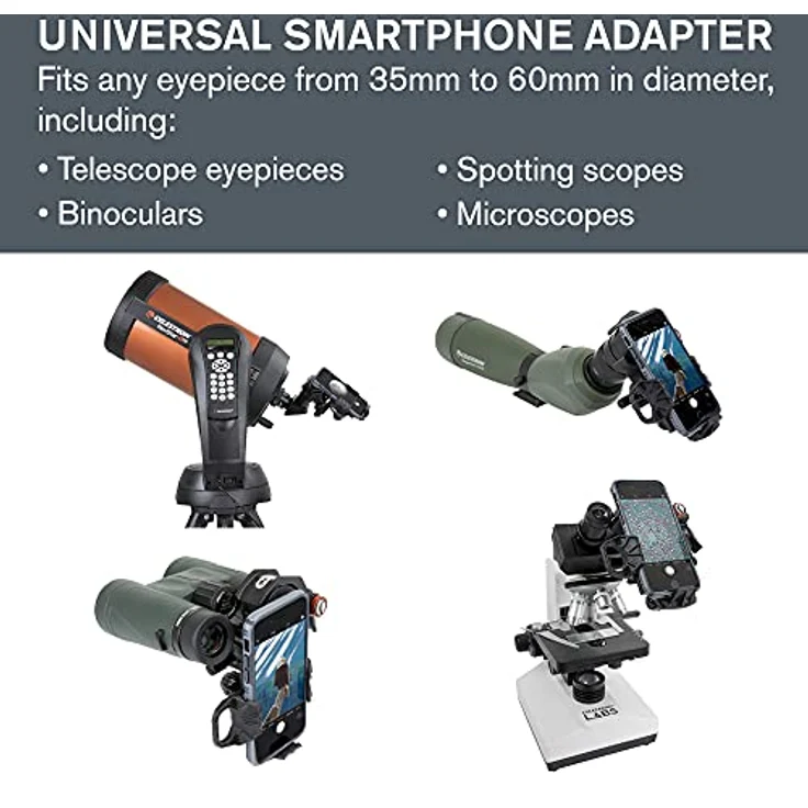 Celestron NexYZ 3-Axis Uni. Handy Adapter Fernglas mit Smartphone Verbindungsfähigkeit – Bild 2