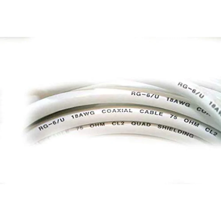 Monoprice 104061 50 FT RG6 18 AWG 75 Ohm Quad Shield CL2 Koaxialkabel mit F Type Connector – weiß – Bild 4