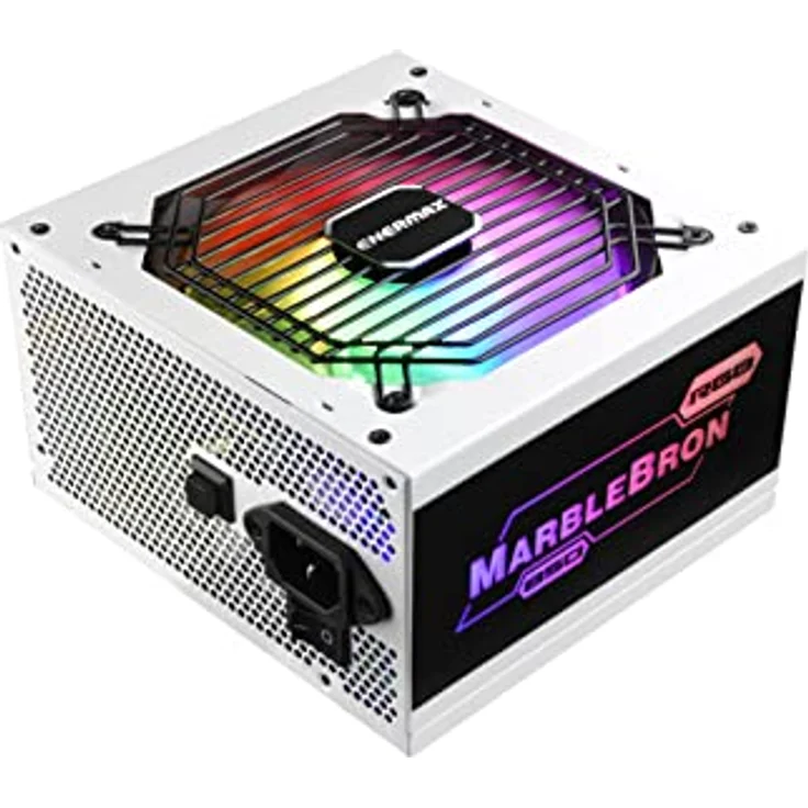 Enermax MARBLEBRON ATX ARGB Gaming PC Netzteil 850W 80Plus Bronze (Semi Modular) Flachbandkabel, EMB850EWT-W-RGB, Weiss – Bild 2