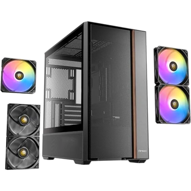 Antec FLUX Rear Midi Tower PC Gehäuse, ATX/Micro-ATX/ITX, schwarz, mit RGB-Beleuchtung und verbessertem Kabelmanagement – Bild 23