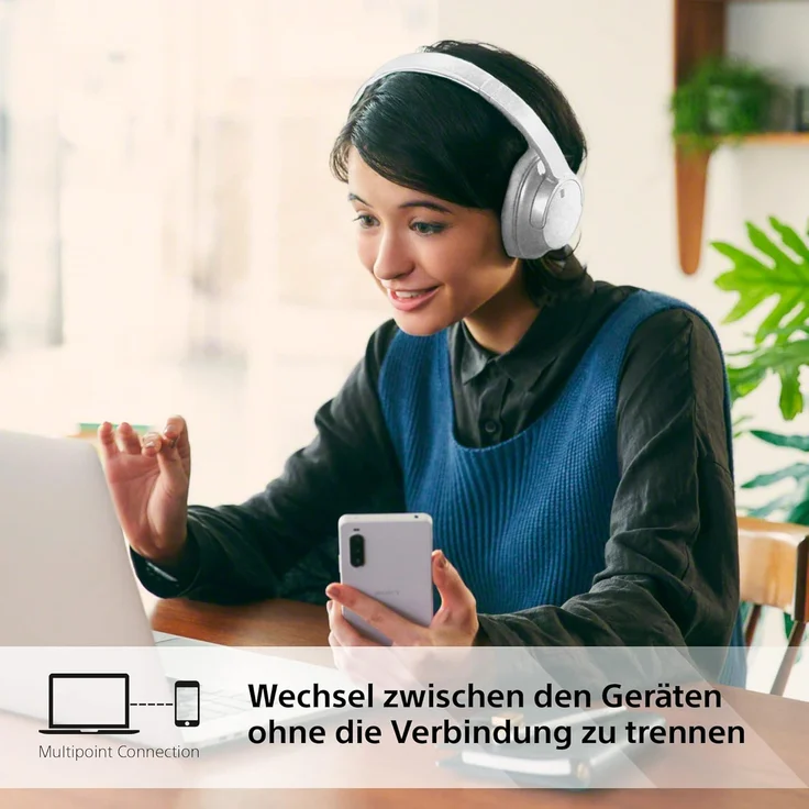 Sony WH-CH720N Over-Ear-Kopfhörer, Bluetooth, Mikrofon, Noise Cancelling, weiß – Bild 9
