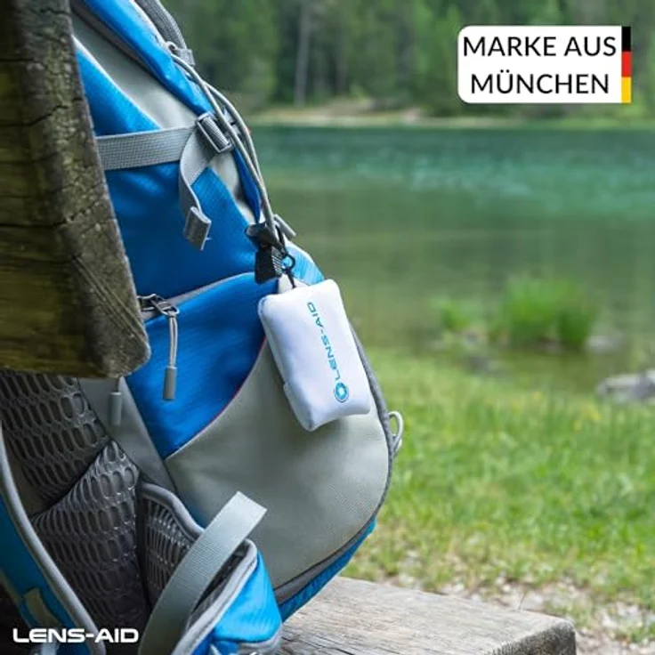 LENS-AID Mikrofaser Reinigungstuch mit Aufbewahrungsbeutel und Karabiner, für Kamera, Objektiv, Display, Notebook, Smartphone und Brillen, waschbar und fusselfrei – Bild 2