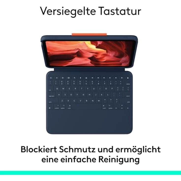 Logitech Rugged Combo 4 für iPad (10. Generation) - Schutzcase mit Smart Connector und strapazierfähiger, spritzwassergeschützter Tastatur - Blau – Bild 2