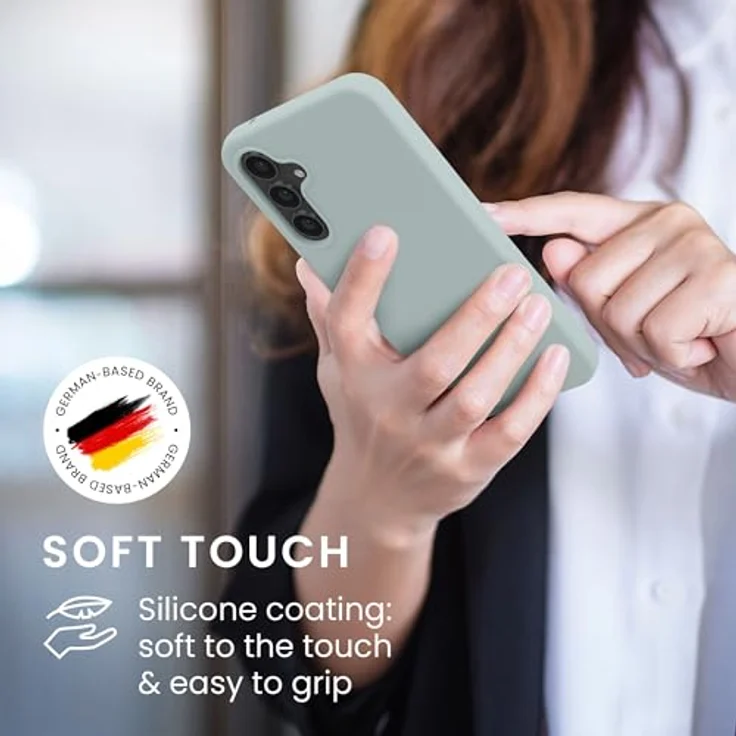 kwmobile Samsung Galaxy S23 FE Hülle - Silikon Handy Case - Weiche Oberfläche - Kabelloses Laden - Cool Mint – Bild 4