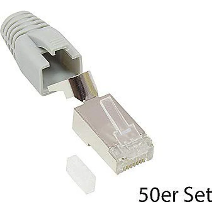 Good Connections Netzwerkstecker Cat.6A RJ45 geschirmt für Cat.7 Kabel 50x grau – Bild 3