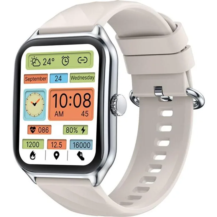 Zeblaze GTS 4, Smartwatch mit Fitness-Tracking und benutzerdefinierten Ziffernblättern, silber