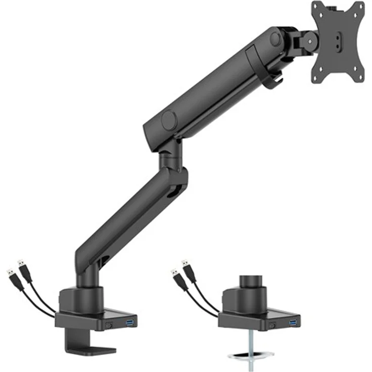 DUTZO Monitorarm Pro+ für 1 Monitor (17"-40"), mit 1 x USB-A & 1 x USB-C Port, grau/schwarz