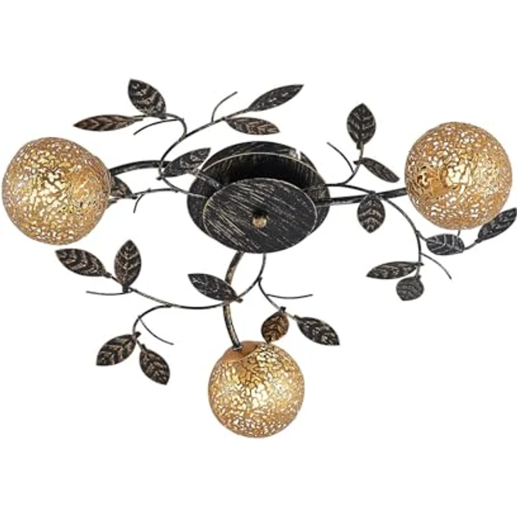 Lucande Deckenlampe 'Evory' in Gold/Messing aus Metall (3 flammig, G9) - Florentiner Deckenleuchte, Wohnzimmerlampe – Bild 1