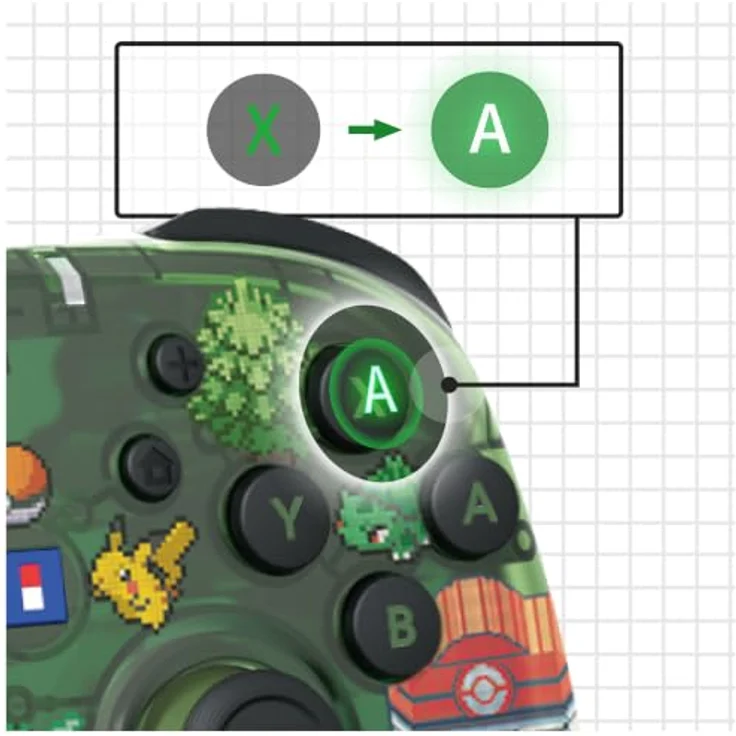 HORI PAD Turbo Wireless Controller - Pokémon Pixel Green - Kabelloser Gaming-Controller mit TMR-Sticks, Bewegungssensoren und bis zu 10 Stunden Akkulaufzeit für Nintendo Switch 2 – Bild 9
