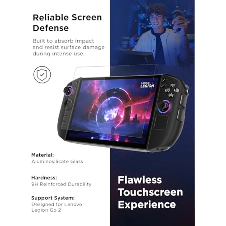 Lenovo Legion Go 2, Displayschutz-Set für Handheld-Konsolen, transparent – Bild 3