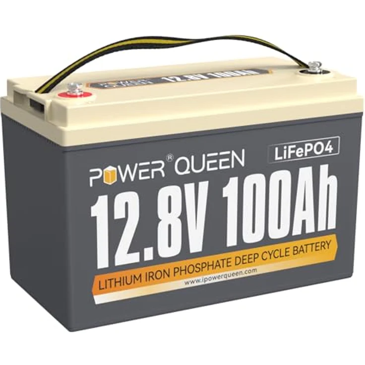 Power Queen 12,8 V 100 Ah LiFePO4 Lithium-Batterie, 1280Wh Akku mit 100 A BMS, 4000+ Ladezyklen, Unterstützung in Serie/Parallelschaltung, perfekt als Stromquelle für Wohnmobile, Boot – Bild 1