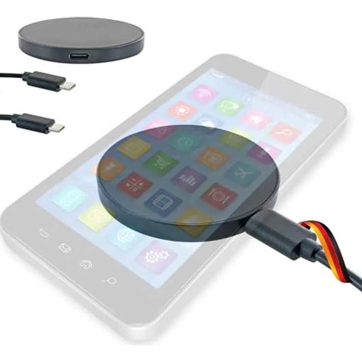 SCHWAIGER LISM0300 QI Ladeplatte Wireless Ladestation Kabellos Laden 10W Status LED schwarz iPhone Samsung Galaxy Huawai Smartphone Handy