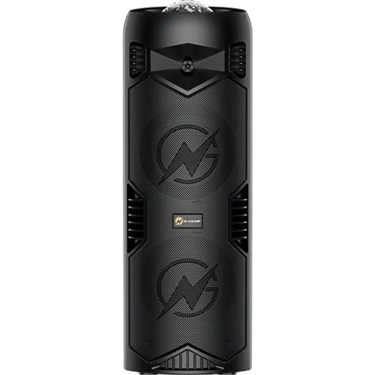 N-Gear Let's Go Party 5150 Schwarz - Tragbarer Bluetooth Lautsprecher - drahtloser 200 Watt Karaoke Partybox mit licht und integriertem Mikrofon - 5 Stunden Spielzeit – Bild 3