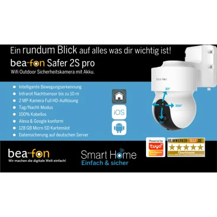 Bea-fon SAFER 2S Pro - steuerbare Akku Outdoor Kamera – Bild 3