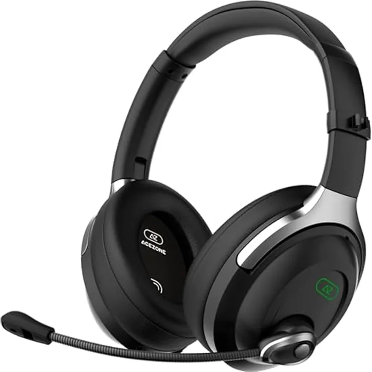 AceZone A-Spire True Wireless Hybrid ANC Gaming-Headset – Sprachverstärkendes Mikrofon mit Geräuschunterdrückung – PC, PS4, PS5, Switch, Handy (kabellos)