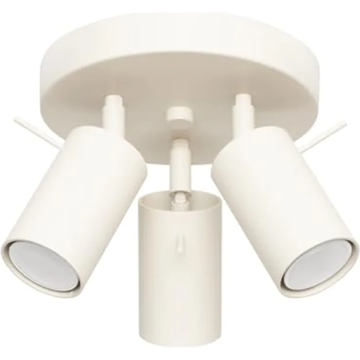 SOLLUX lighting RING Deckenlampe, 3-flammiger Deckenstrahler aus Stahl, beige, GU10 Fassung, 3x 7W, 510lm
