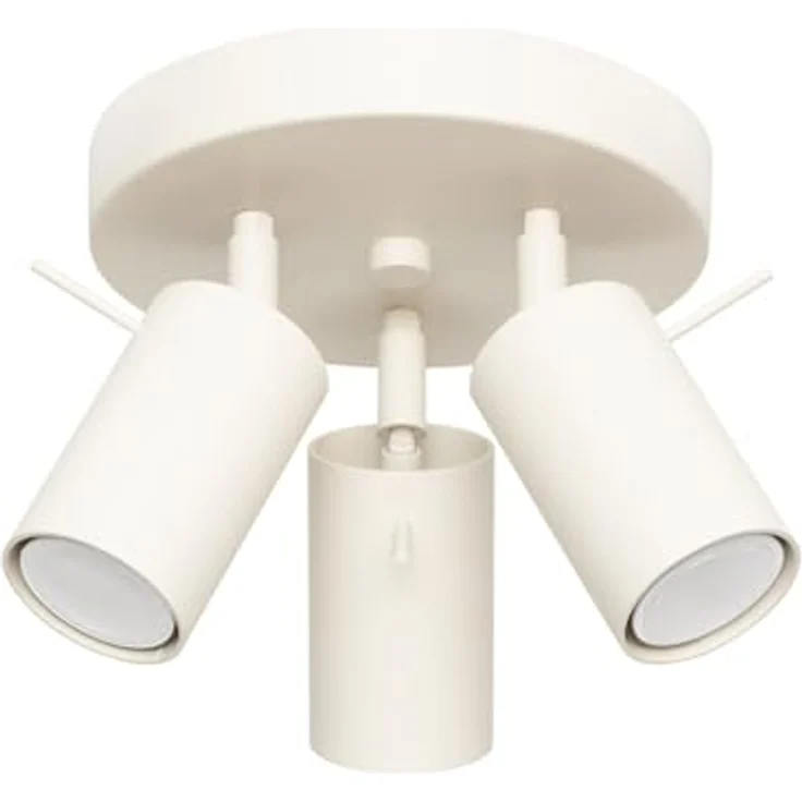 SOLLUX lighting RING Deckenlampe, 3-flammiger Deckenstrahler aus Stahl, beige, GU10 Fassung, 3x 7W, 510lm – Bild 1
