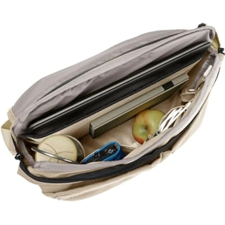 Vaude Coreway Messenger, Laptop-Tasche mit 38 cm Laptopfach, 100% PET, beige, 38 x 16 x 30 cm – Bild 6