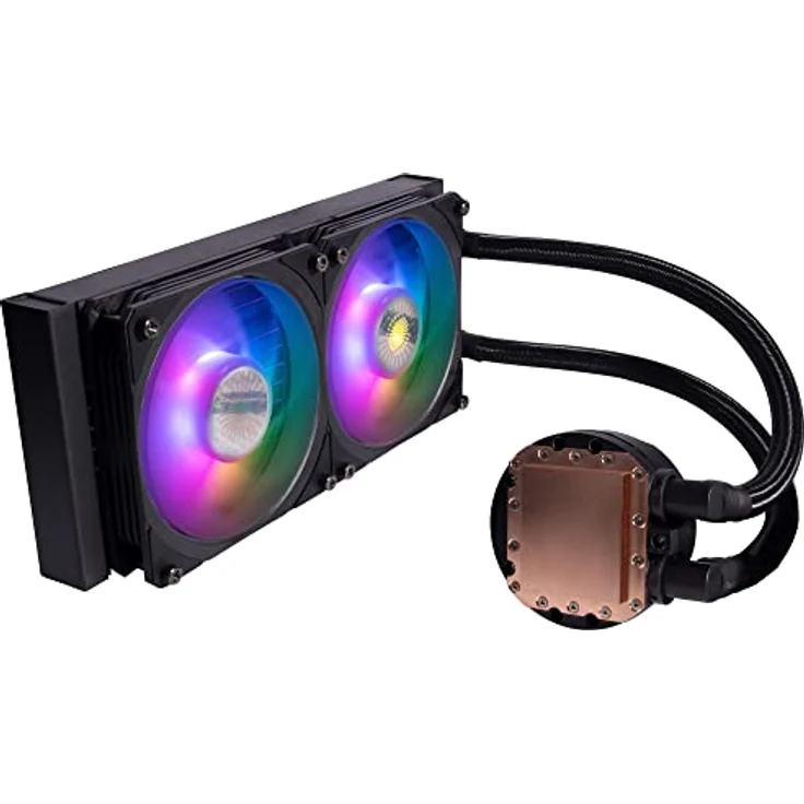 Cooler Master MasterLiquid PL240 Flux CPU-Kühler - AIO Wasserkühlung mit 2 x 120mm Lüfter, 240mm Kühler inkl. ARGB-Controller (2te Generation) - AMD- und Intel-kompatibel – Bild 4