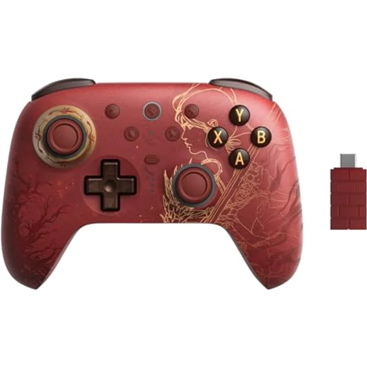8bitdo Ultimate 2 Wireless Controller Wuchang Edition, Gaming Controller für Android und Windows, rot, mit TMR-Joysticks und RGB-Beleuchtung – Bild 2